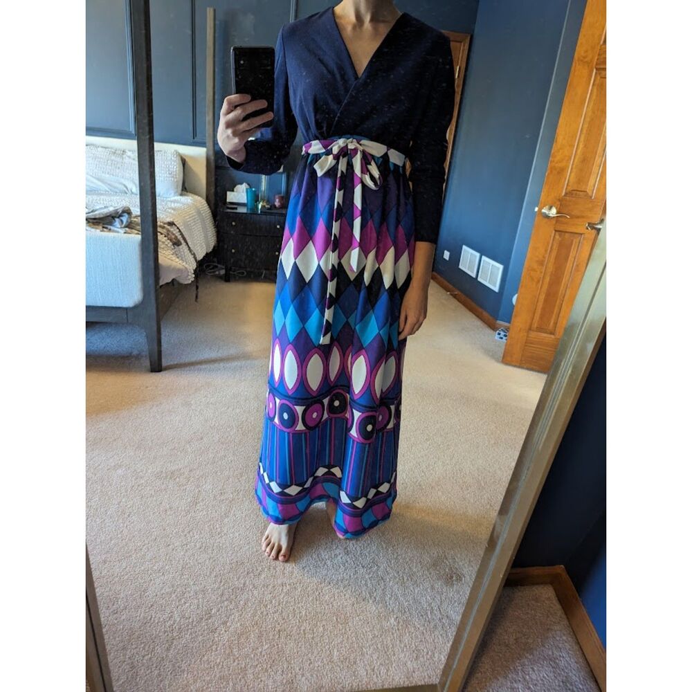 Vintage 1970's JC Penney Fashions Geometric Dress size 9/10